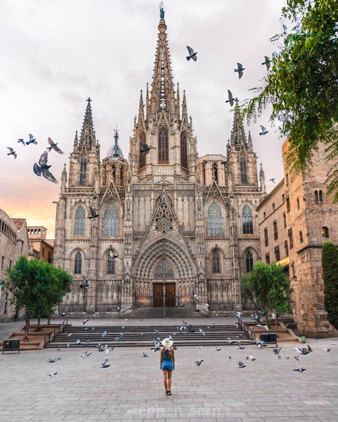 Barcelona Cathedral in Barcelona, Spain - License, download or print